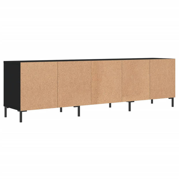 The Living Store TV-meubel Zwart - Bewerkt hout - 150 x 30 x 44.5 cm - Opbergruimte en stabiel tafelblad