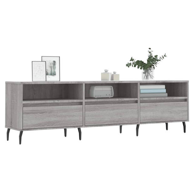 vidaXL Tv-meubel 150x30x44,5 cm bewerkt hout grijs sonoma eikenkleurig