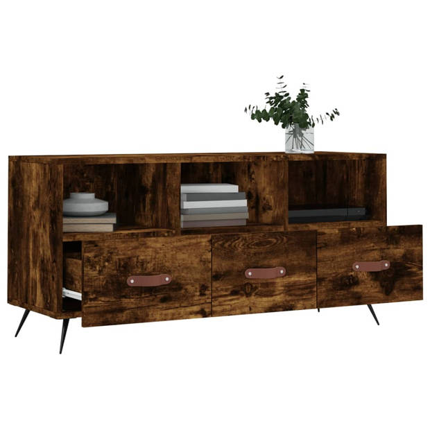 The Living Store Tv-meubel - Gerookt eiken - 102 x 36 x 50 cm