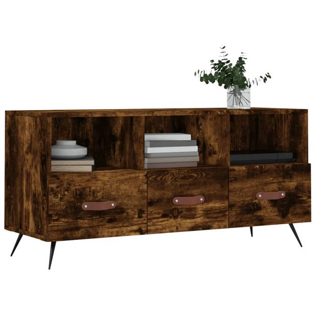 The Living Store Tv-meubel - Gerookt eiken - 102 x 36 x 50 cm