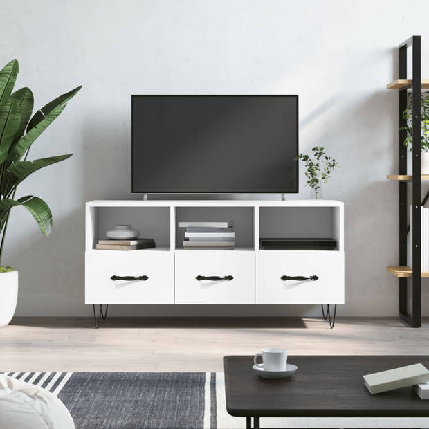 The Living Store TV-meubel - TV-meubel - 102x36x50 cm - Wit