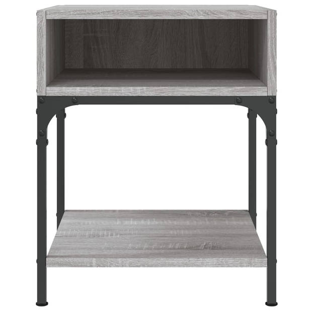 vidaXL Nachtkastjes 2 st 40x41x50 cm bewerkt hout grijs sonoma eiken