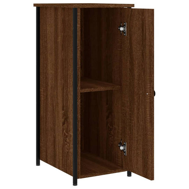 vidaXL Nachtkastjes 2 st 32x42x80 cm bewerkt hout bruin eikenkleur