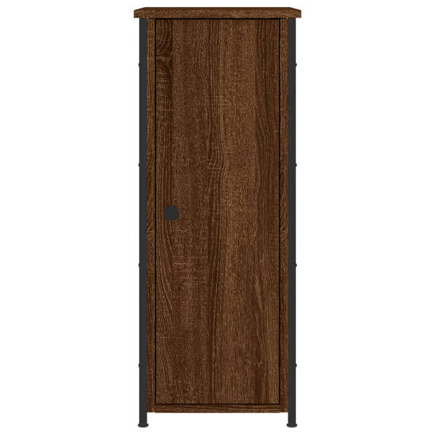 vidaXL Nachtkastjes 2 st 32x42x80 cm bewerkt hout bruin eikenkleur