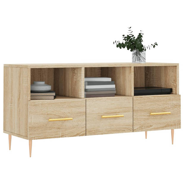 vidaXL Tv-meubel 102x36x50 cm bewerkt hout sonoma eikenkleurig