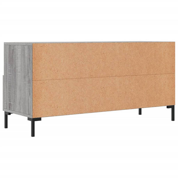 The Living Store TV-meubel - grijs sonoma eiken - 102x36x50 cm - bewerkt hout en ijzer