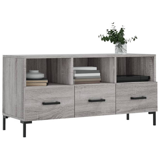 vidaXL Tv-meubel 102x36x50 cm bewerkt hout grijs sonoma eikenkleurig