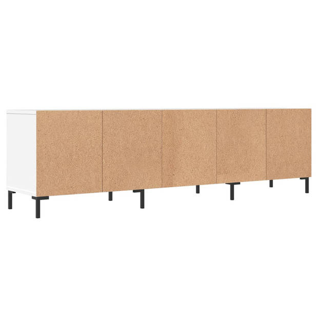 The Living Store TV-meubel Bewerkt Hout - 150 x 30 x 44.5 cm - Wit