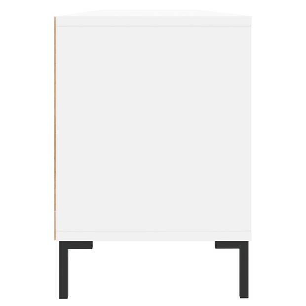 The Living Store TV-meubel Bewerkt Hout - 150 x 30 x 44.5 cm - Wit
