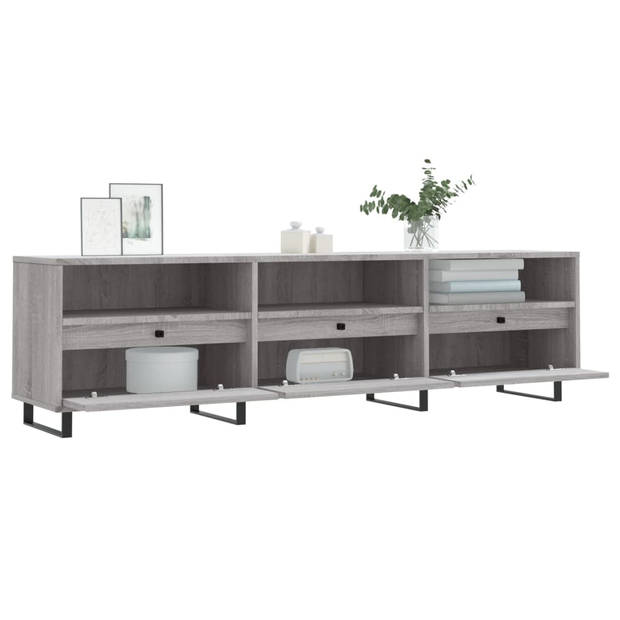 vidaXL Tv-meubel 150x30x44,5 cm bewerkt hout grijs sonoma eikenkleurig