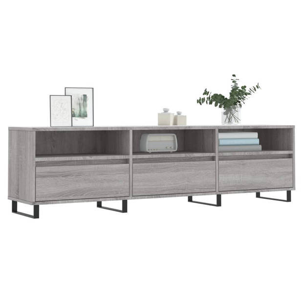 vidaXL Tv-meubel 150x30x44,5 cm bewerkt hout grijs sonoma eikenkleurig