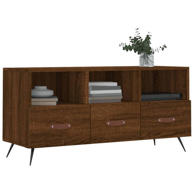 vidaXL Tv-meubel 102x36x50 cm bewerkt hout bruin eikenkleur