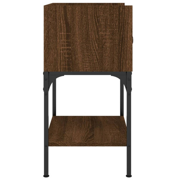 vidaXL Nachtkastjes 2 st 40,5x31x60 cm bewerkt hout bruin eikenkleur