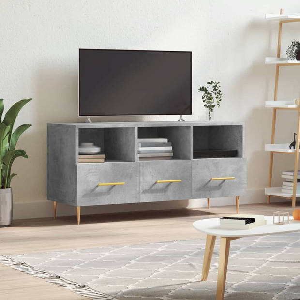 The Living Store TV-meubel Betongrijs - 102 x 36 x 50 cm - Voldoende opbergruimte