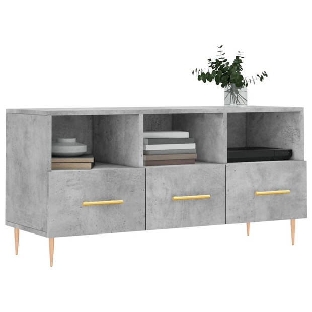 The Living Store TV-meubel Betongrijs - 102 x 36 x 50 cm - Voldoende opbergruimte