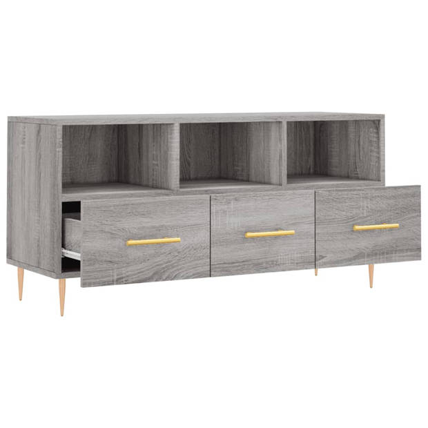 vidaXL Tv-meubel 102x36x50 cm bewerkt hout grijs sonoma eikenkleurig