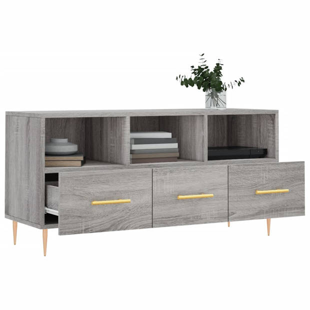 vidaXL Tv-meubel 102x36x50 cm bewerkt hout grijs sonoma eikenkleurig