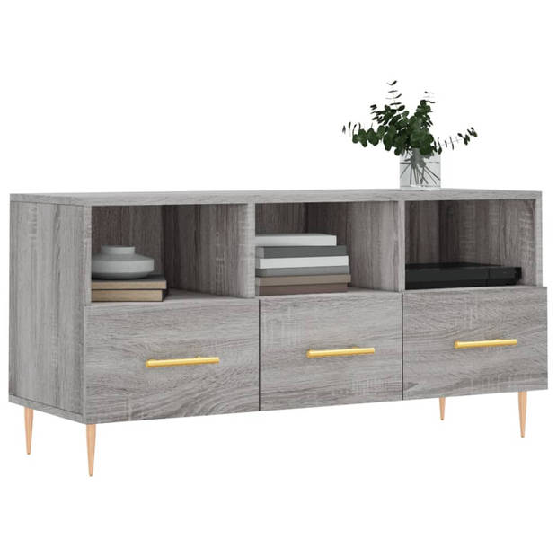 vidaXL Tv-meubel 102x36x50 cm bewerkt hout grijs sonoma eikenkleurig