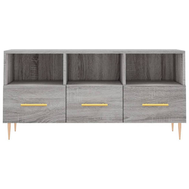 vidaXL Tv-meubel 102x36x50 cm bewerkt hout grijs sonoma eikenkleurig