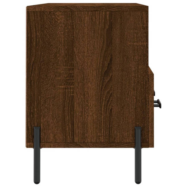 The Living Store TV-meubel Modern Bruineiken - 102 x 36 x 50 cm - Bewerkt hout en ijzer