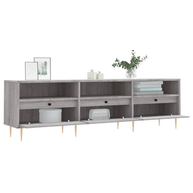 The Living Store TV-meubel - Grijs Sonoma Eiken - 150 x 30 x 44.5 cm - Opbergruimte