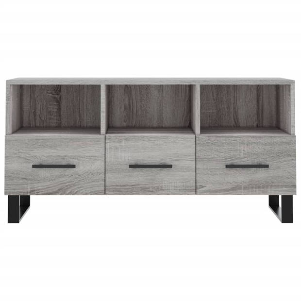 The Living Store Televisiekast - Trendy en praktisch - TV-meubel - 102 x 36 x 50 cm - Grijs sonoma eiken