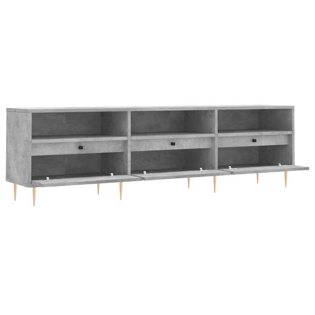 The Living Store TV-meubel X - TV-meubels - 150 x 30 x 44.5 cm - Betongrijs