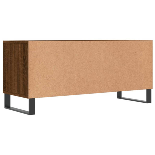 vidaXL Tv-meubel 100x34,5x44,5 cm bewerkt hout bruin eikenkleur