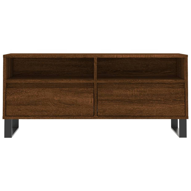 vidaXL Tv-meubel 100x34,5x44,5 cm bewerkt hout bruin eikenkleur