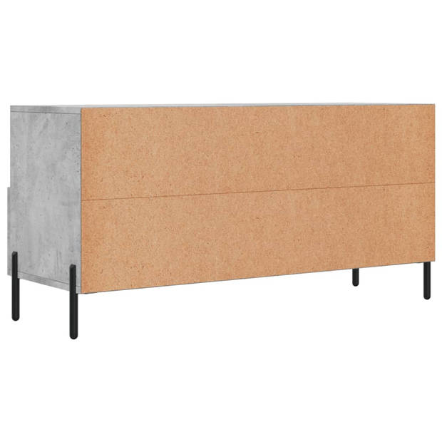 The Living Store TV-meubel Betongrijs 102x36x50 cm - opbergruimte en presenteerfunctie