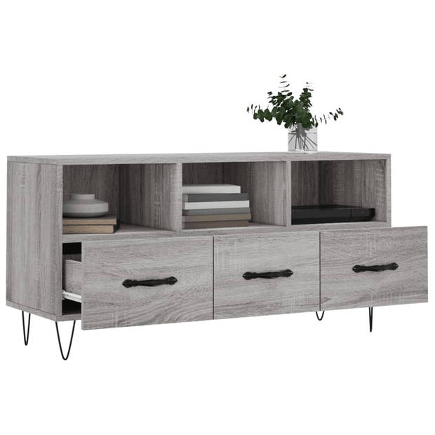 The Living Store TV-meubel s - Media-kast - 102 x 36 x 50 cm - Grijs Sonoma Eiken