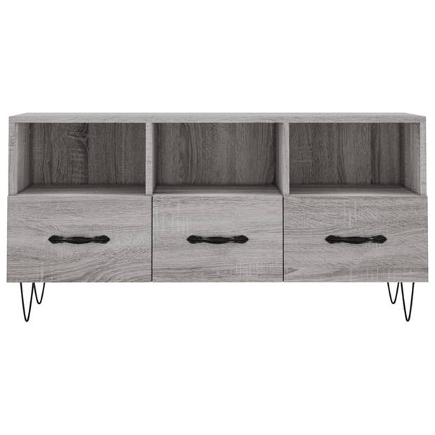 The Living Store TV-meubel s - Media-kast - 102 x 36 x 50 cm - Grijs Sonoma Eiken