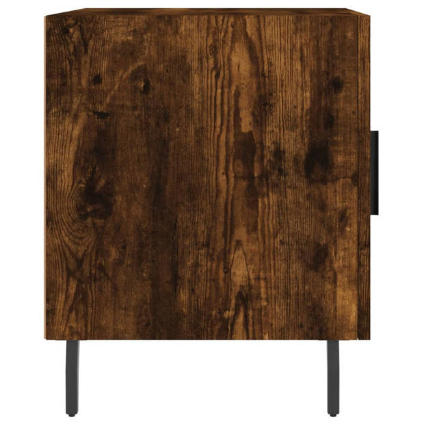 vidaXL Nachtkastjes 2 st 40x40x50 cm bewerkt hout gerookt eikenkleurig