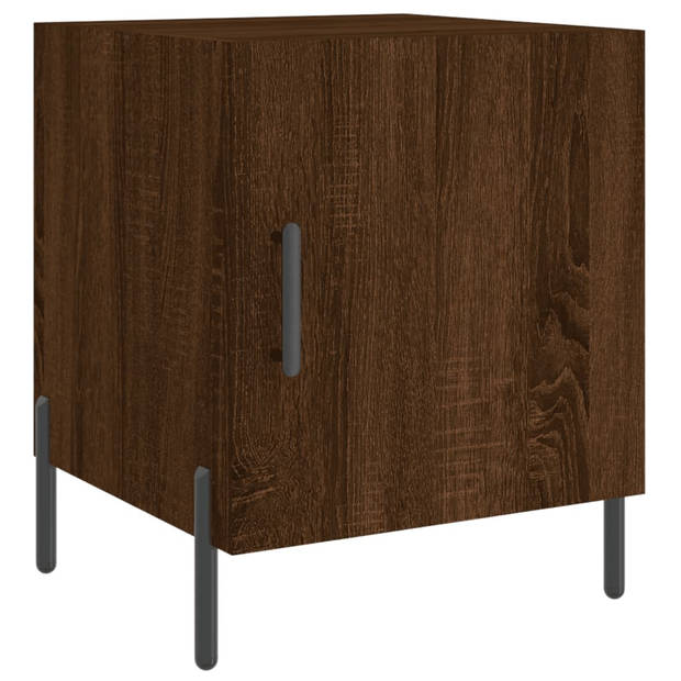 vidaXL Nachtkastjes 2 st 40x40x50 cm bewerkt hout bruin eikenkleur