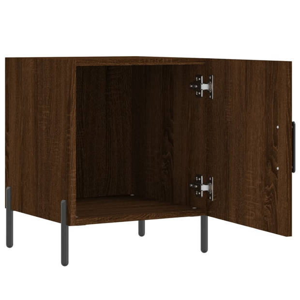 vidaXL Nachtkastjes 2 st 40x40x50 cm bewerkt hout bruin eikenkleur