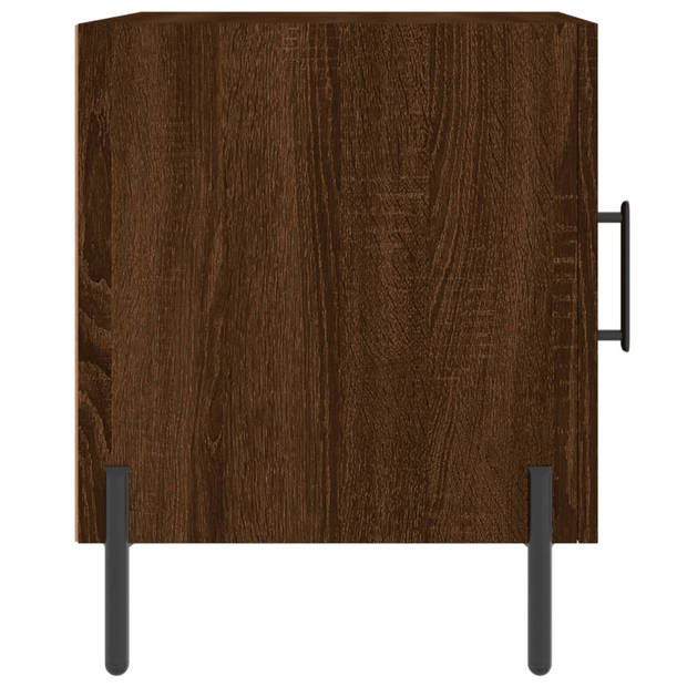 vidaXL Nachtkastjes 2 st 40x40x50 cm bewerkt hout bruin eikenkleur