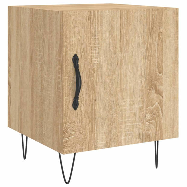 vidaXL Nachtkastjes 2 st 40x40x50 cm bewerkt hout sonoma eikenkleurig