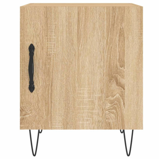 vidaXL Nachtkastjes 2 st 40x40x50 cm bewerkt hout sonoma eikenkleurig