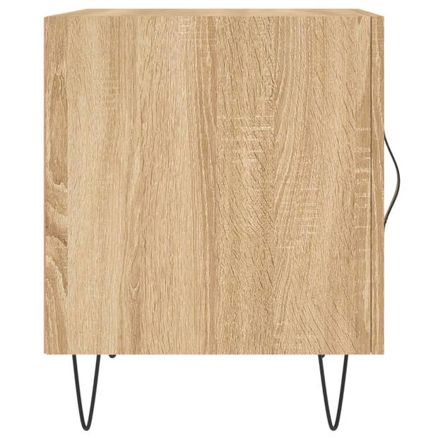 vidaXL Nachtkastjes 2 st 40x40x50 cm bewerkt hout sonoma eikenkleurig