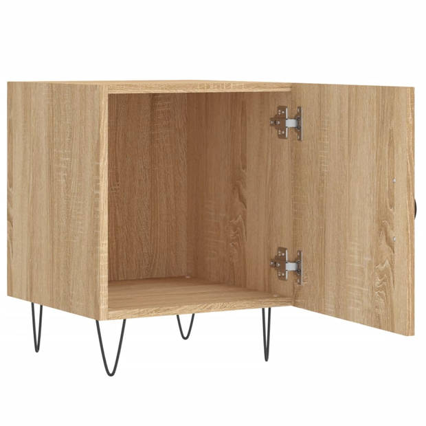 vidaXL Nachtkastjes 2 st 40x40x50 cm bewerkt hout sonoma eikenkleurig