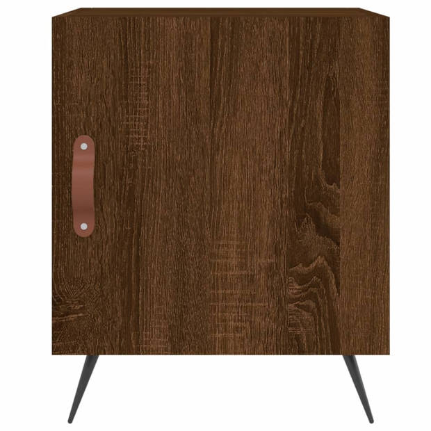 vidaXL Nachtkastjes 2 st 40x40x50 cm bewerkt hout bruin eikenkleur