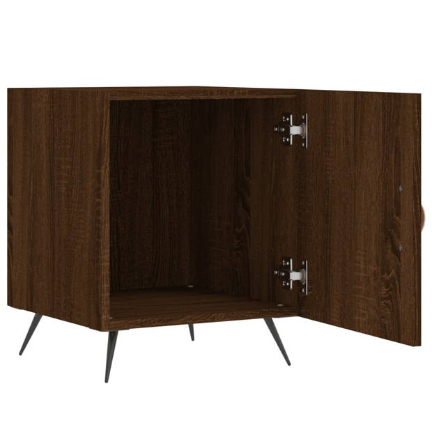 vidaXL Nachtkastjes 2 st 40x40x50 cm bewerkt hout bruin eikenkleur