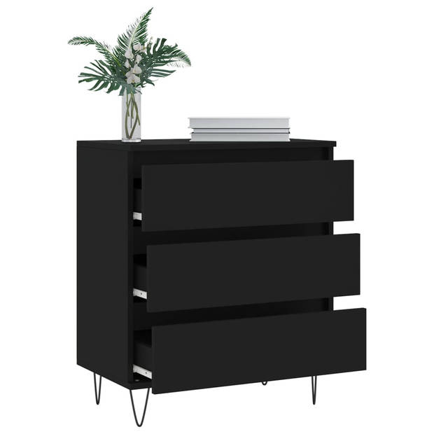 The Living Store Dressoir - Opslagkast - 60 x 35 x 70 cm - Zwart