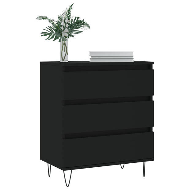 The Living Store Dressoir - Opslagkast - 60 x 35 x 70 cm - Zwart