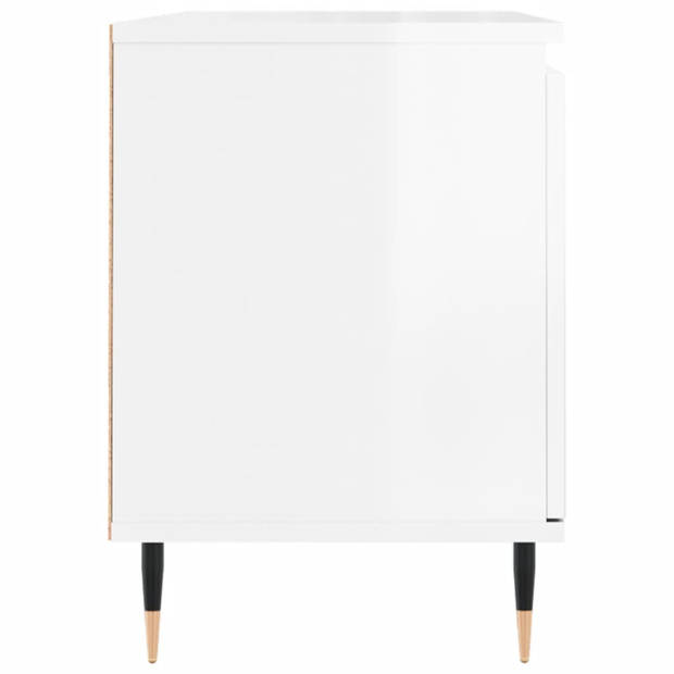 vidaXL Tv-meubel 104x35x50 cm bewerkt hout hoogglans wit