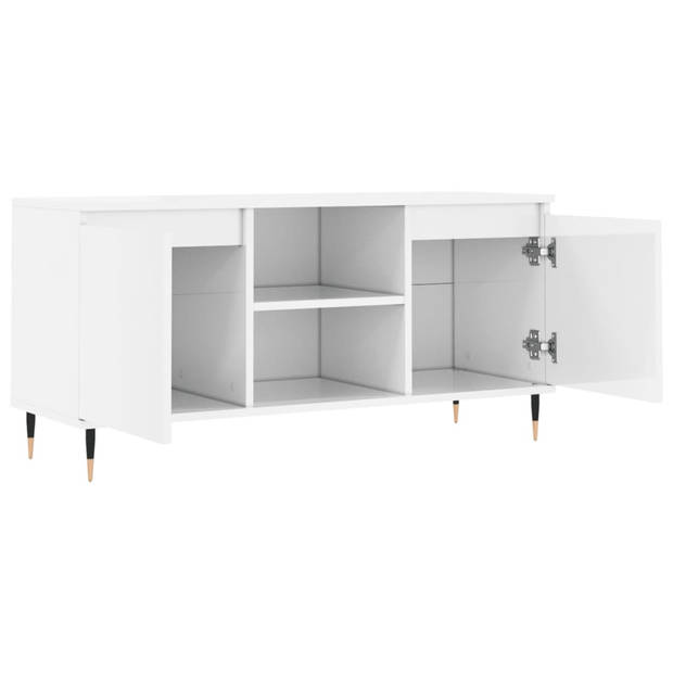The Living Store TV-meubel - TV-kast 104 x 35 x 50 cm - Hoogglans wit