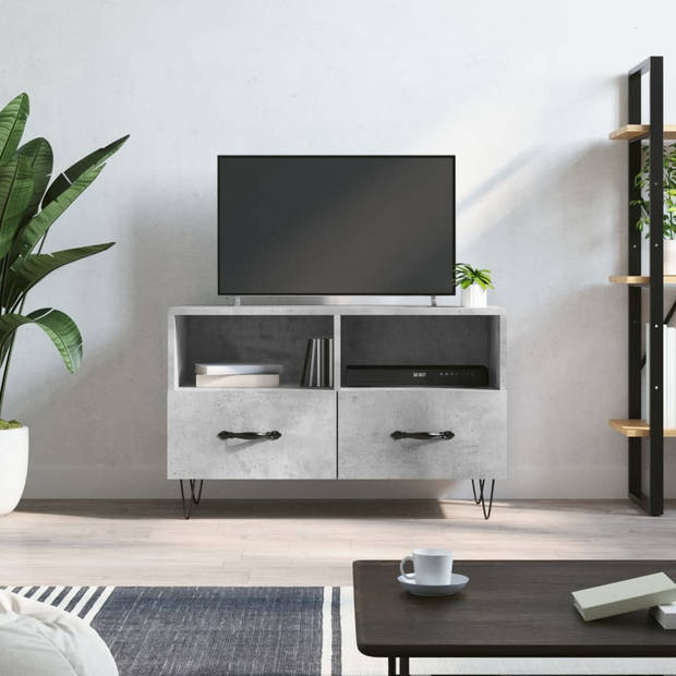 The Living Store Tv-meubel - Betongrijs - 80 x 36 x 50 cm - Stevig materiaal