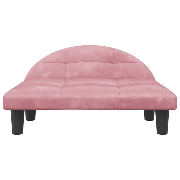 The Living Store Hondenbank Serene - Hondenbed - 70x52x30 cm - Roze Fluweel