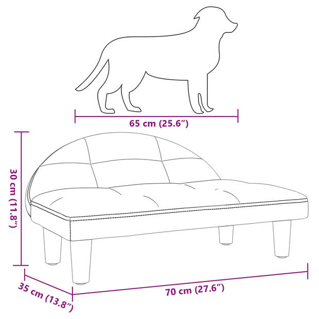 vidaXL Hondenmand 70x52x30 cm fluweel donkergrijs