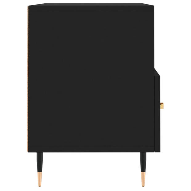 vidaXL Tv-meubel 80x36x50 cm bewerkt hout zwart